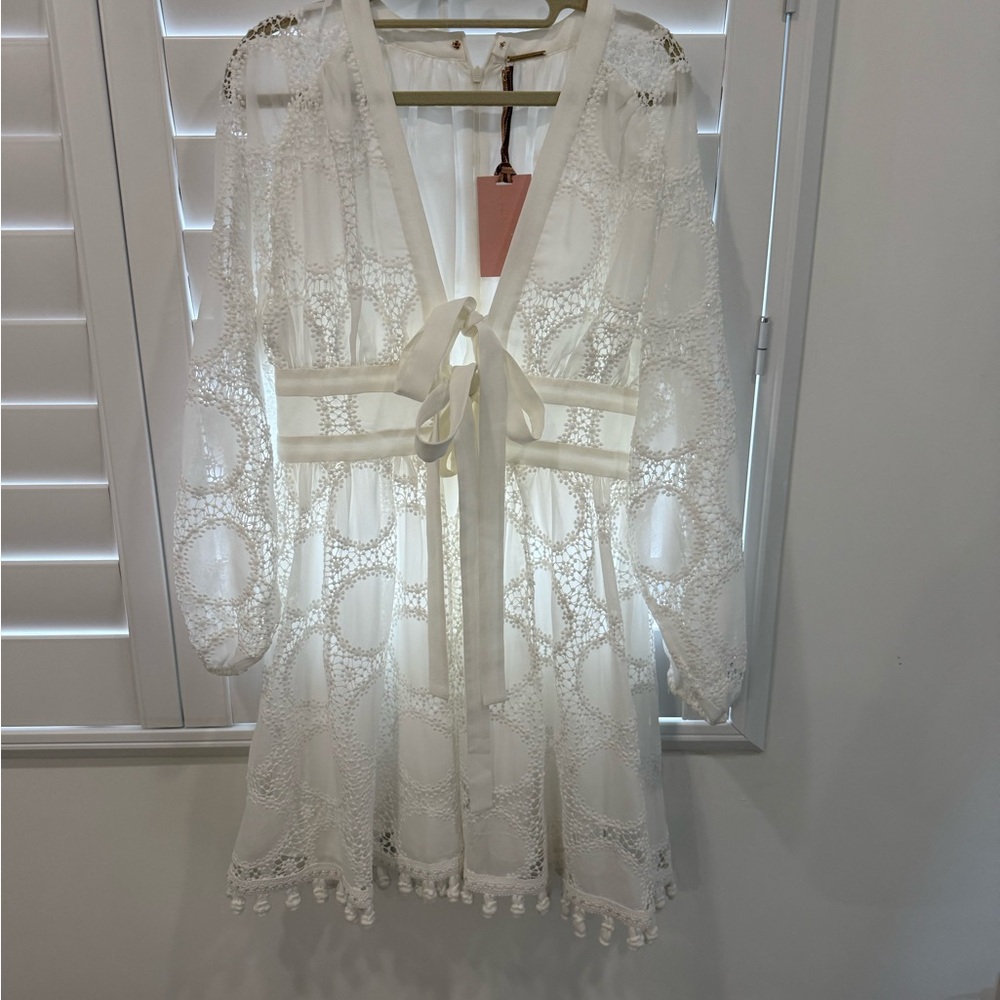 Alexis White Lace Long Sleeve Dress